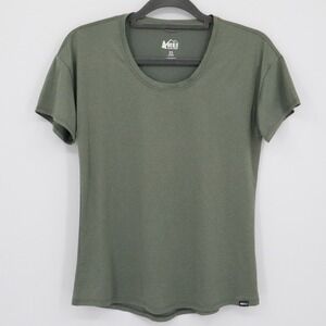 REI Co-op Tee Womens XS Green Short Sleeve Scoop Neck Outdoors Hiking Camping